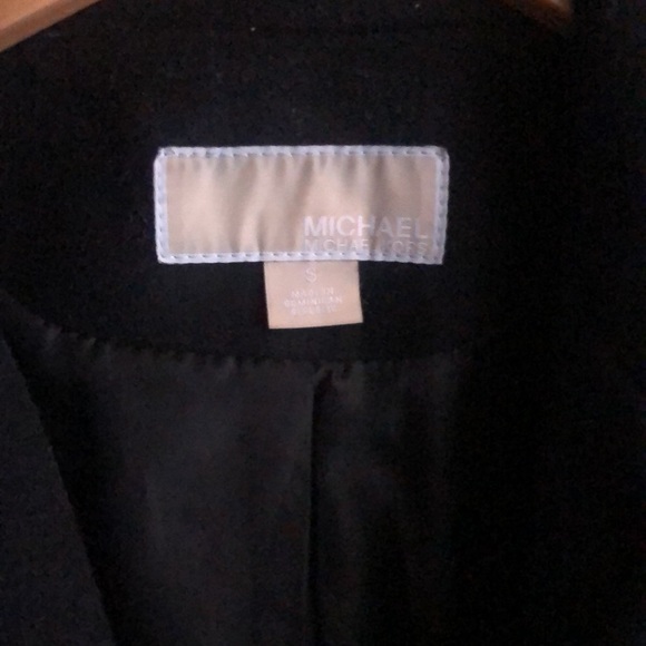 Michaels Kors long black wool button up coat size small - Picture 4 of 4
